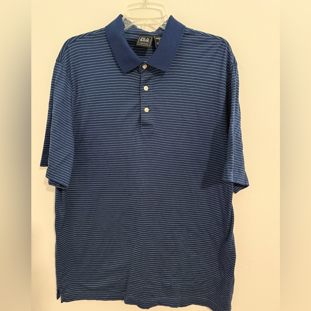 Jos. A. Bank Men's Navy Striped Polo Shirt